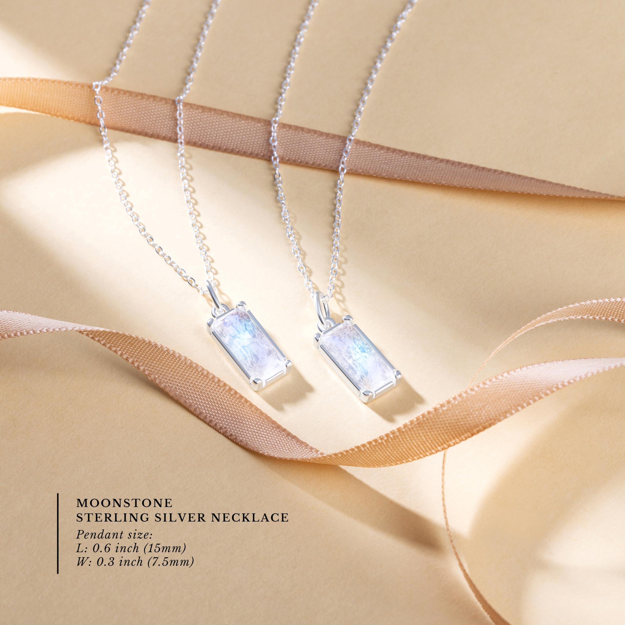 HOPE LOVE SHINE New Beginnings Rainbow Moonstone Sterling Silver Necklace for Women