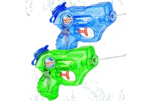 DUNEMEI Mini Water Gun for Kids Toddler - 2 Pack Water Guns Squirts Blasters with Trigger for Boys Girls Outdoor Pool Beach Water Fighting Play Party