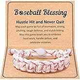 HGDEER Baseball Bracelet, Adjustable Braided, Baseball Basketball Gifts for Teens, Teams, Son, Grandson Brother