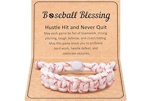 HGDEER Baseball Bracelet, Adjustable Braided, Baseball Basketball Gifts for Teens, Teams, Son, Grandson Brother