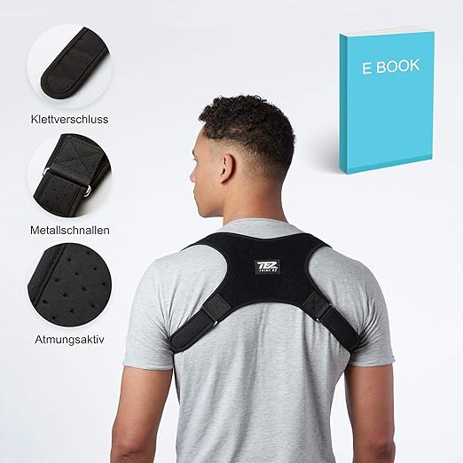 NovoBrace Rücken-Geradehalter - Haltungskorrektur Für Männer & Frauen, Rückenstütze Mit Stahlplatten