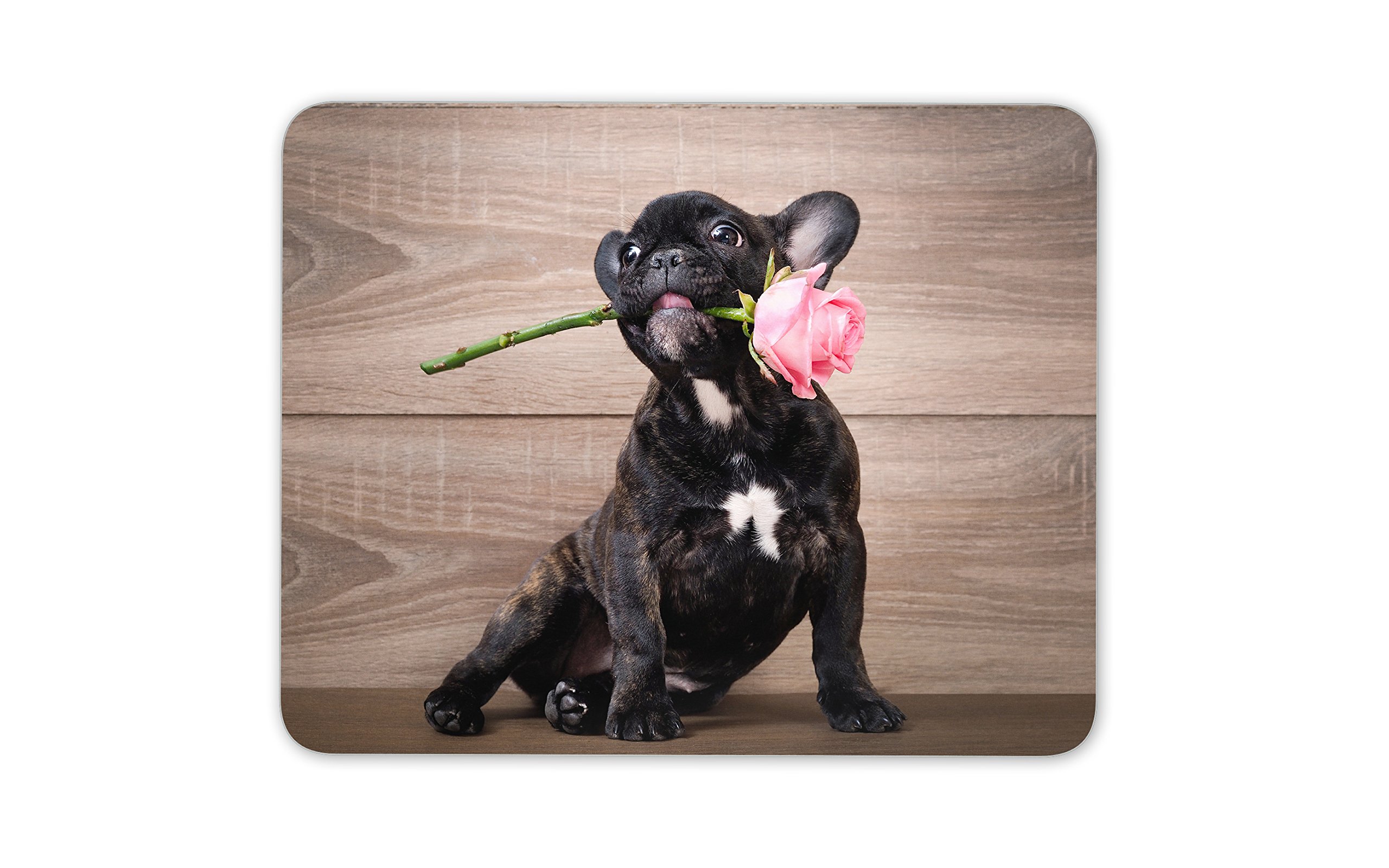Destination Vinyl Ltd Cute French Bulldog Puppy Mouse Mat Pad - Dog Rose Girls Gift PC Computer #8715