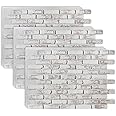 AZ Faux High-Density Polyurethane Faux Brick Wall Textured Panels for Interior and Exterior Decor | Brick Paneling | Old Medford Brick |47" L x 32" H x 1" D| 3 Panels | Whitewash Brick
