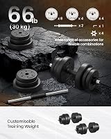 SONGMICS 2 x 15 kg Adjustable Dumbbells Set Ink Black SYL30HV1 view 5