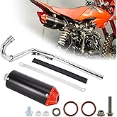 28mm Exhaust Muffler Pipe Kit Red for 70cc-125cc CRF50 XR50 Dirt Pit Bike | Big bore exhaust silencer assembly for Chinese pit dirt bikes, compatible with CRF50 XR50 70cc 110cc 125cc engines