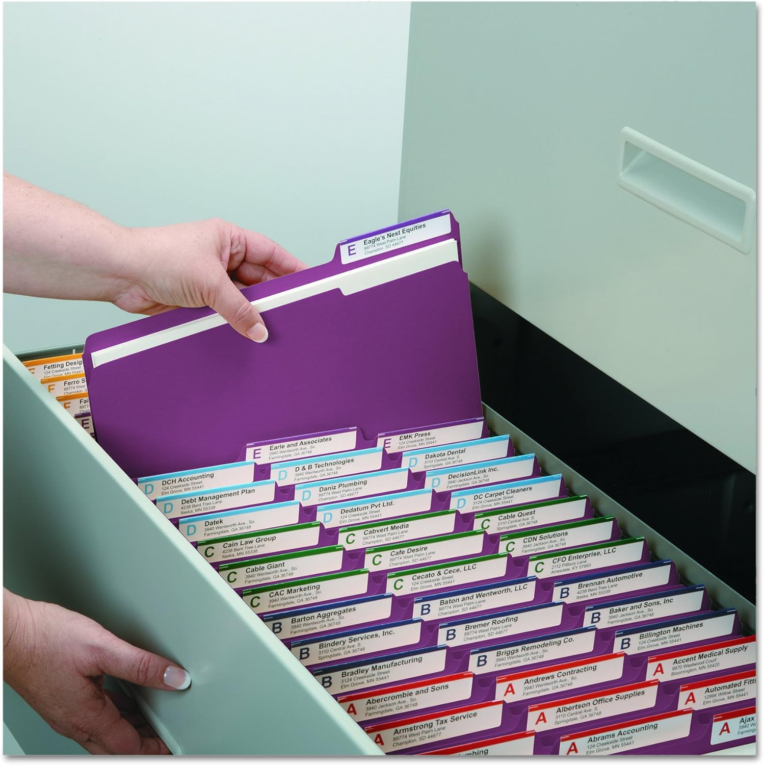 Smead File Folder, 1/3-Cut Tab, Letter Size, Maroon, 100 per Box (13093) : Colored File Folders : Office Products