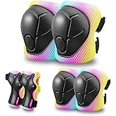 Kids Protective Gear Set Knee Pads for Kids 3-14 Years Toddler Knee and Elbow Pads with Wrist Guards 3 in 1 for Skating Cycling Bike,Biking, Roller Skates, Scooters