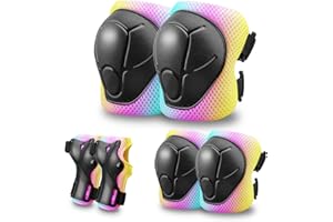 ZLEIOUY Kids Protective Gear Set Knee Pads for Kids 3-14 Years Toddler Knee and Elbow Pads with Wrist Guards 3 in 1 for Skating Cycling Bike,Biking, Roller Skates, Scooters