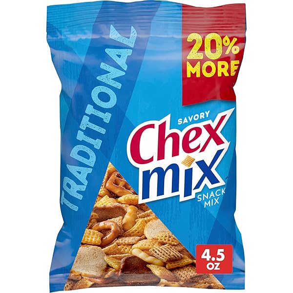 CHEX MIX SAVORY TRADITIONAL SNACK MIX, 4.5 OZ