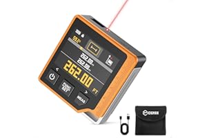 CIGMAN Laser Measuring Tool, 262ft Laser Measure with Digital Angle Finder & Level, Rechargeable Laser Measurement Tool with 2.4'' Color Backlit Display, 6 Units Ft/in/M, Length/Area/Volume/Pythagorean Mode