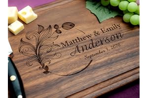 Straga Handmade Cutting Board Personalized -Wedding & Anniversary Gift for the Couple-Housewarming & New Home Closing Present