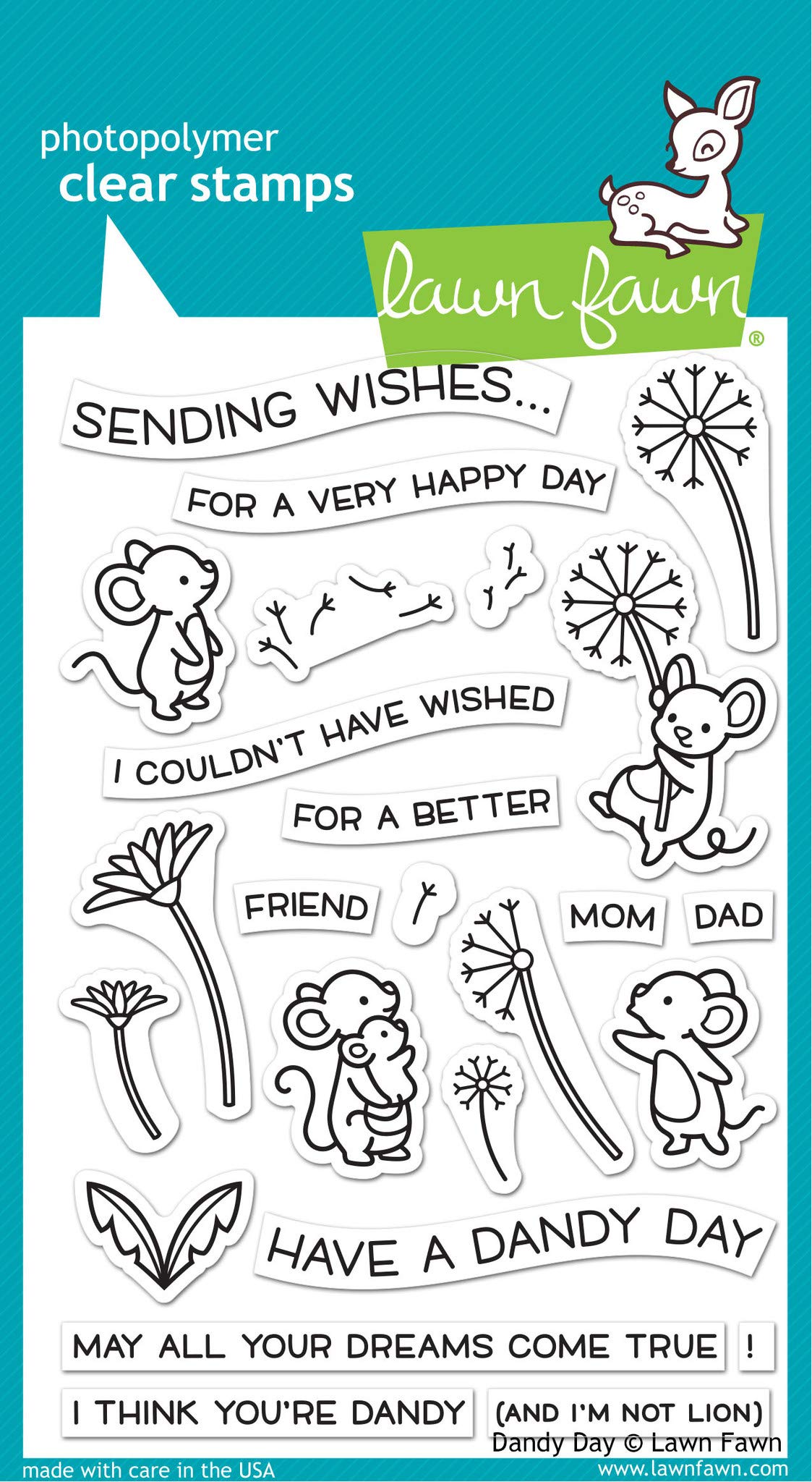 Lawn Fawn Dandy Day 4"x6" Clear Stamp Set (LF2217)