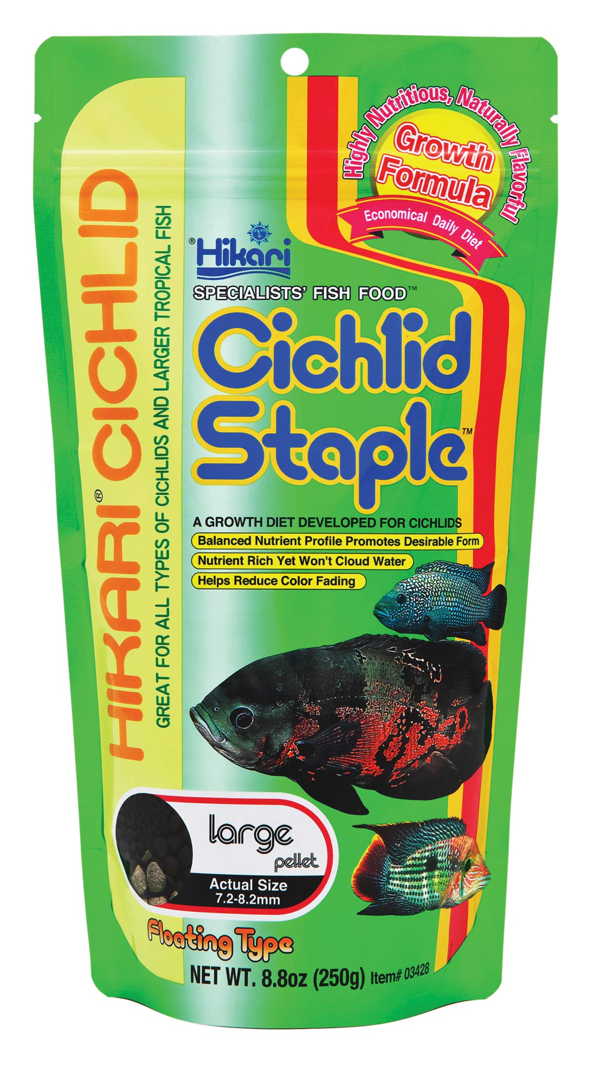 Hikari 8.8-Ounce Cichlid Staple Floating Pellets for Pets, Large