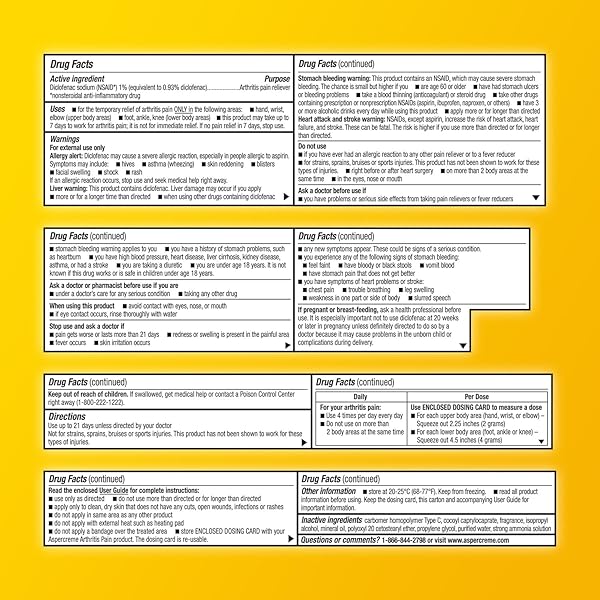 ASPERCREME ARTHRITIS PAIN RELIEF GEL FOR ARTHRITIS & JOINT PAIN, NON-STEROIDAL ANTI-INFLAMMATORY TOPICAL GEL WITH MAX-STRENGTH DICLOFENAC SODIUM, 100 G