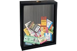 FramePro Ticket Shadow Box 8x10 Top Loading Display Case Frame with Slot on Top, Customizable DIY Sweet Gift, Movie Travel Sporting Events Concert Ticket Stubs Drink Beer Caps- Memory Box