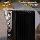 Russell Hobbs 2500W Oil Filled Radiator 11 Fin Black with Thermostat 3 Heat view 7