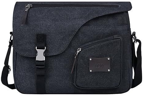 Umhängetasche Herren, Coofit Canvas Umhängetasche Vintage Schultasche Crossbody Tasche Schultertasche Umhängetasche Laptop Umhängetasche 13 Zoll (Coofit Marine)
