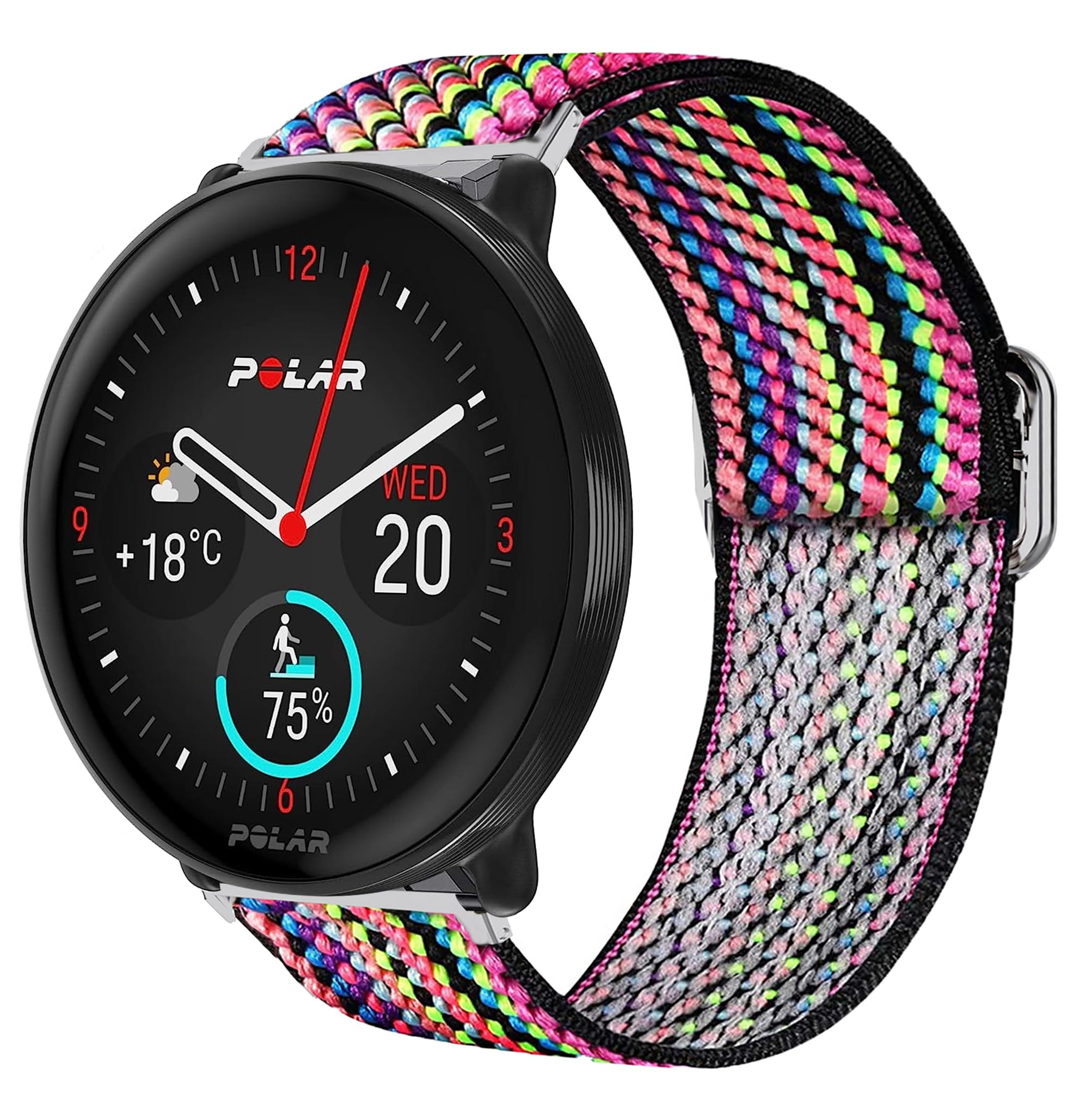 Blueshaweu Compatible for Polar Ignite 3 Band, Stretch Elastics Nylon Adjustable Replacement Strap Accessories Compatible with Polar Ignite 3/Polar Ignite 2/Polar Ignite (Rainbow)