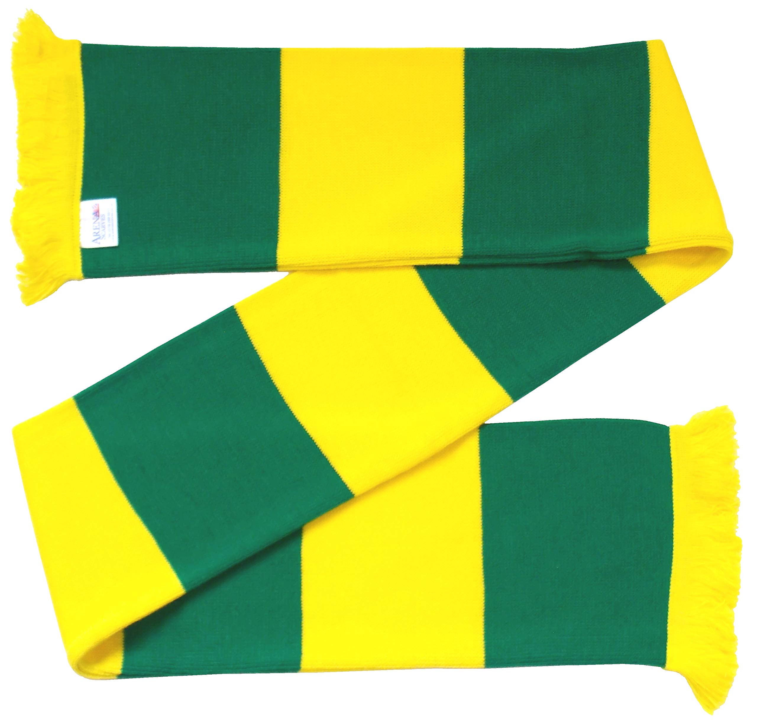 Arena Scarves Norwich Fans Green and Yellow Traditional Bar Scarf