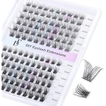 Amazon.com: DF Cluster Lashes 126 Pcs D Curl Individual Lash ...