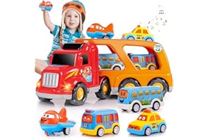 Nicmore Carrier Truck Toddler Toys Car: Transport Toy for 1 2 3 4 Year Old Boys Girls 18 Month 5-in-1 Kid Playset Gifts for Preschool Birthday Christmas