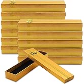 Lainrrew 12 Pcs Jewelry Gift Boxes, Cotton Filled Cardboard Paper Jewelry Box Gift Cases Bulk Necklace Earring Bracelet Ring Box for Birthday, Wedding, Mother's Day, 2 x 9.5 x 0.78Inches (Gold)