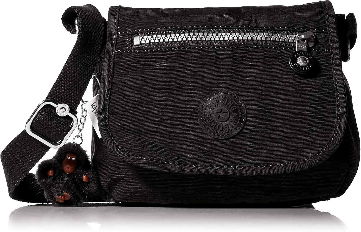 Kipling Sabian Mini Bag, Adjustable Crossbody Strap, Snap Closure, Black Tonal Amazon