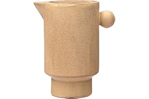 Creative Co-Op Modern Small Stoneware Pitcher or Vase, Putty Brown