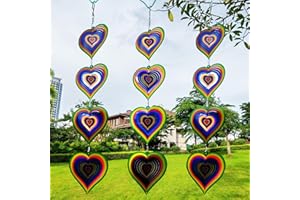 DJUAN Wind Spinners Outdoor Garden Decor,Stainless Steel Heart Wind Spinner for Yard Art Ornaments Porch Patio Balcony Home House, Christmas Party Decorations,Birthday Gifts for Mom Women Grandma aunt