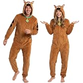 Get Trend Scooby-Doo, McDonald's Adults Halloween Costume One-Piece Pajamas | Warm Zip-Up Hooded Fleece Jumpsuit with Kangaroo Pocket, Soft Comfy Loungewear for Cosplay, Party, Dress-Up, Gifts for Men