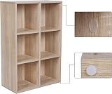 VASAGLE Bookcase 6 Compartment Shelf Oak LBC203H Standing Storage view 8