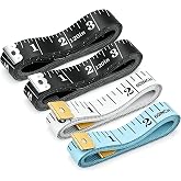 4 Pack Soft Tape Measure Body Measuring Tape, 120inch and 60inch Soft Fabric Measuring Tape Double-Sided Flexible Ruler for Weight Loss Fabric Sewing Tailor Cloth
