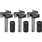 Genmitsu 3pcs 3-Flute CNC Spoilboard Surfacing Router Bits, 1/4'' Shank, 0.94'' Cutting Diameter, Slab Flattening Router Bits