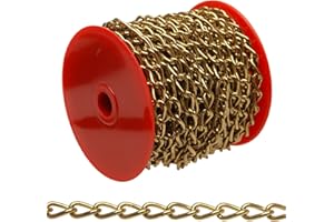 CAMPBELL 0717017 Hobby and Craft Twist Chain, Brass Plated, 70 Trade, 0.043-Inch Diameter, 5-Pound Load Capacity, 82 Feet Min