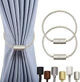 OCIOLI 2 Pack Magnetic Curtain Tiebacks Beige Modern Rope Tiebacks 45cm