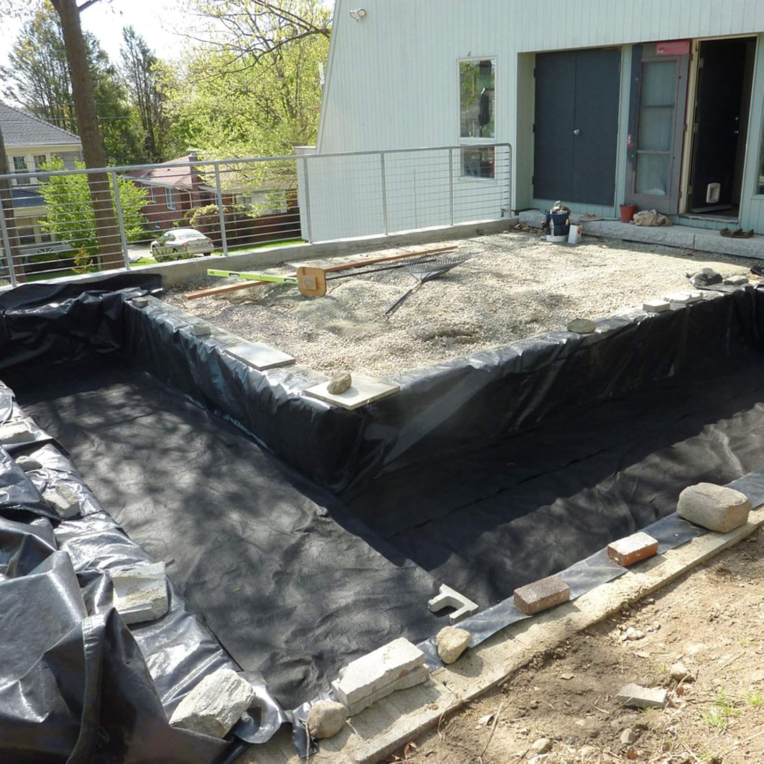 Pond Liner Black Koi Fish Ornamental Pond Liners Impermeable Film UV