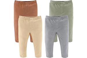 The Peanutshell Baby Boys or Girls Jeggings Set of 4, Soft Stretchy Pants, Leggings, Infant & Toddler Clothes, Neutral