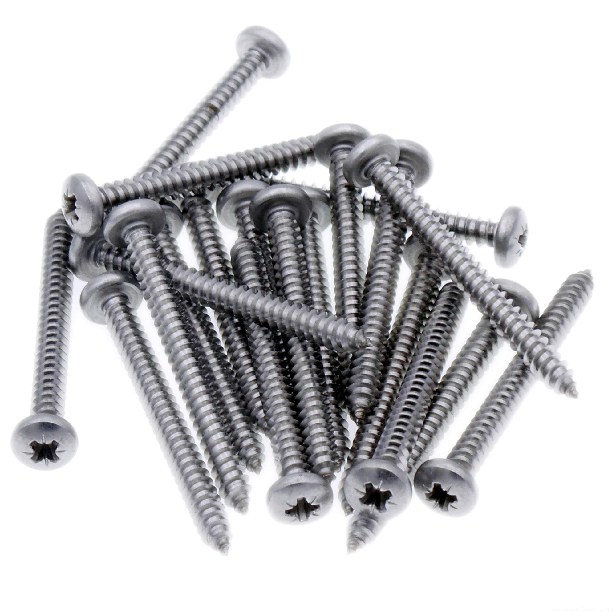 No.14 x 0.75 (6.3mm x 19mm) Pozi Pan Self-Tapping Screw - Stainless Steel (A2) (Pack of 20)