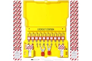 OMGTMD Lockout Tagout Station Covered Group Lockout Station Lockout Tagout Kit Loto Safty Padlock Loto Hasp Lockout Tag Lock Out Tag Out Set