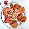Fall and Thanksgiving Cookie Cutters Set 7-Pc. Made in the USA by Ann Clark, Pumpkin, Maple Leaf, Turkey, Squirrel, Acorn