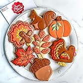 Fall and Thanksgiving Cookie Cutters Set 7-Pc. Made in the USA by Ann Clark, Pumpkin, Maple Leaf, Turkey, Squirrel, Acorn