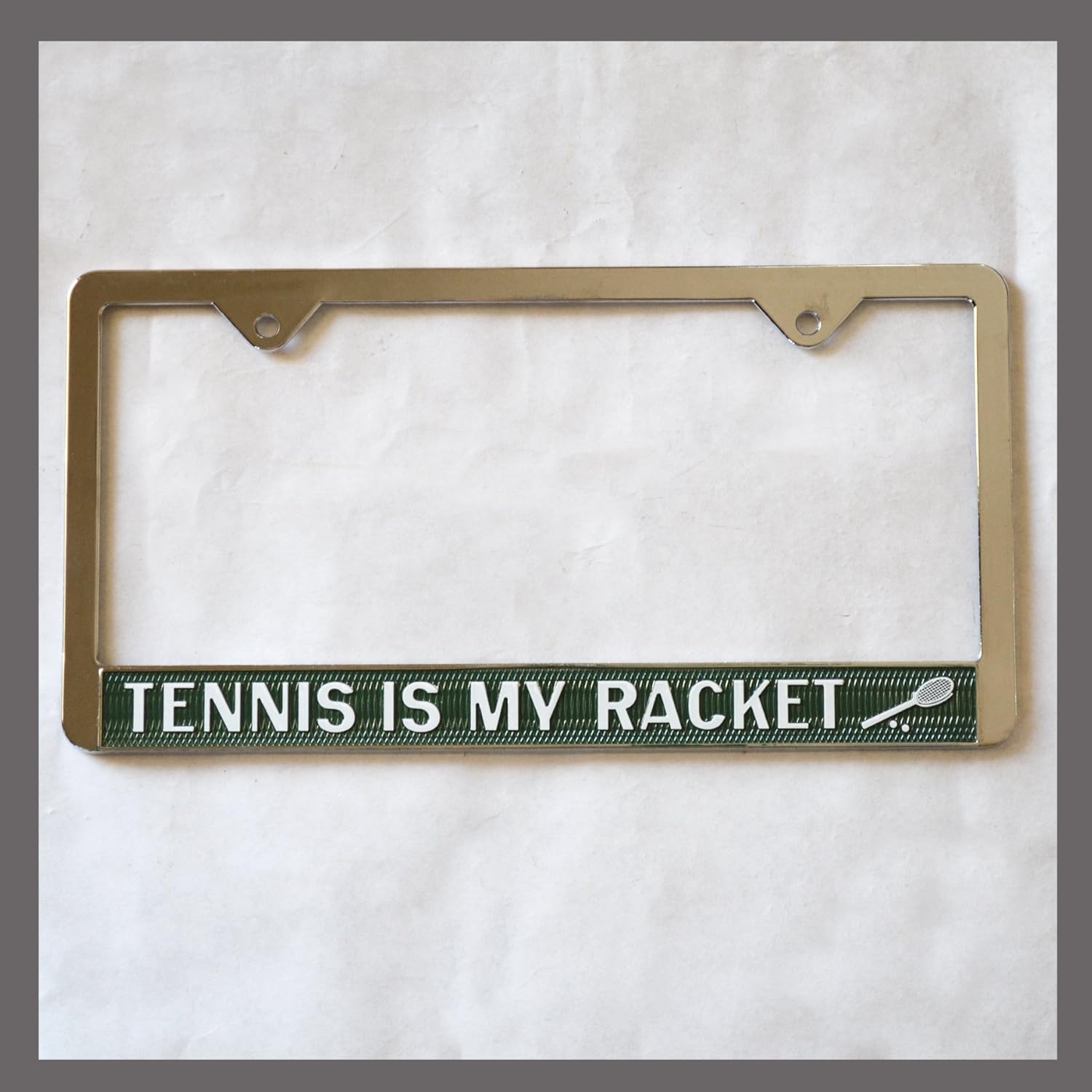"Tennis Is My Racket" License Plate Frame NEW 1956