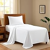 Ashton Sheets 100% Egyptian Cotton Twin XL Bed Sheets Set - Luxury 600 Thread Count Egyptian Cotton Sheets for Twin XL Size Bed, Soft, Cooling Deep Pocket Hotel-Quality Sateen Bedding (3 Pc, White)