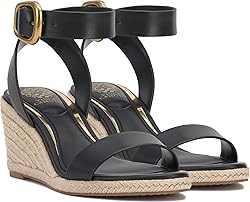 Vince Camuto Women's Felia Wedge Sandal, Black, 5.5