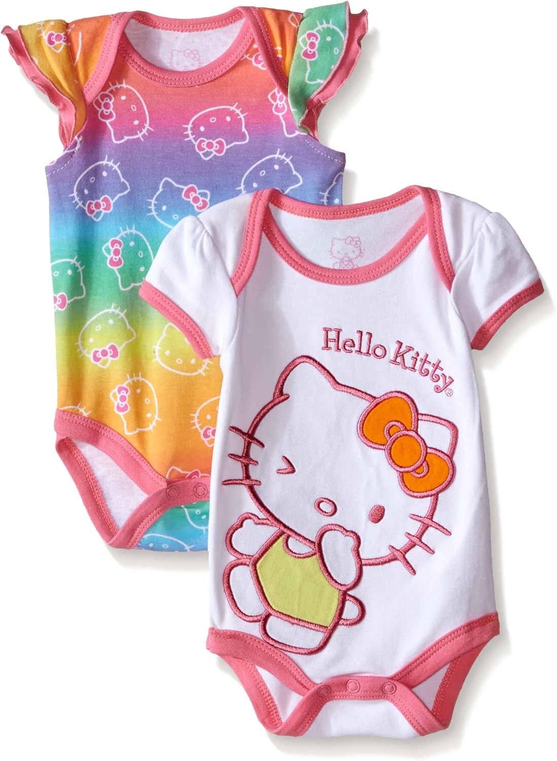 Hello Kitty Baby Girls' 2 Pack Bodysuit Gradient Rain Clothing