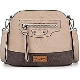 Wrangler Cow Print Crossbody Bag for Women Western Cross Body Purse with Signature Strap