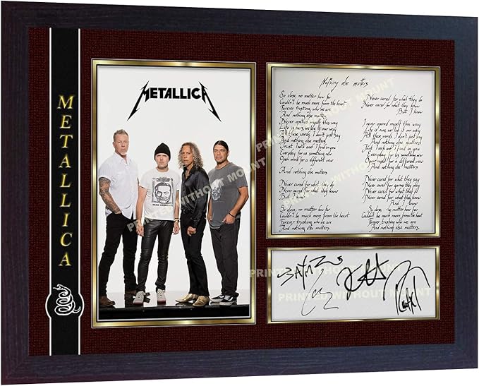 Amazon Co Jp S E Desing メタリカ ジェームス ヘットフィールド Nothing Else Matters サインプリント写真サイン入りポスター 音楽フレーム スポーツ アウトドア
