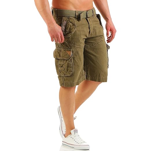 Geographical Norway POLISH Cargo Shorts kurze Hose Bermuda mit Gürtel S-XXXL 6Farben