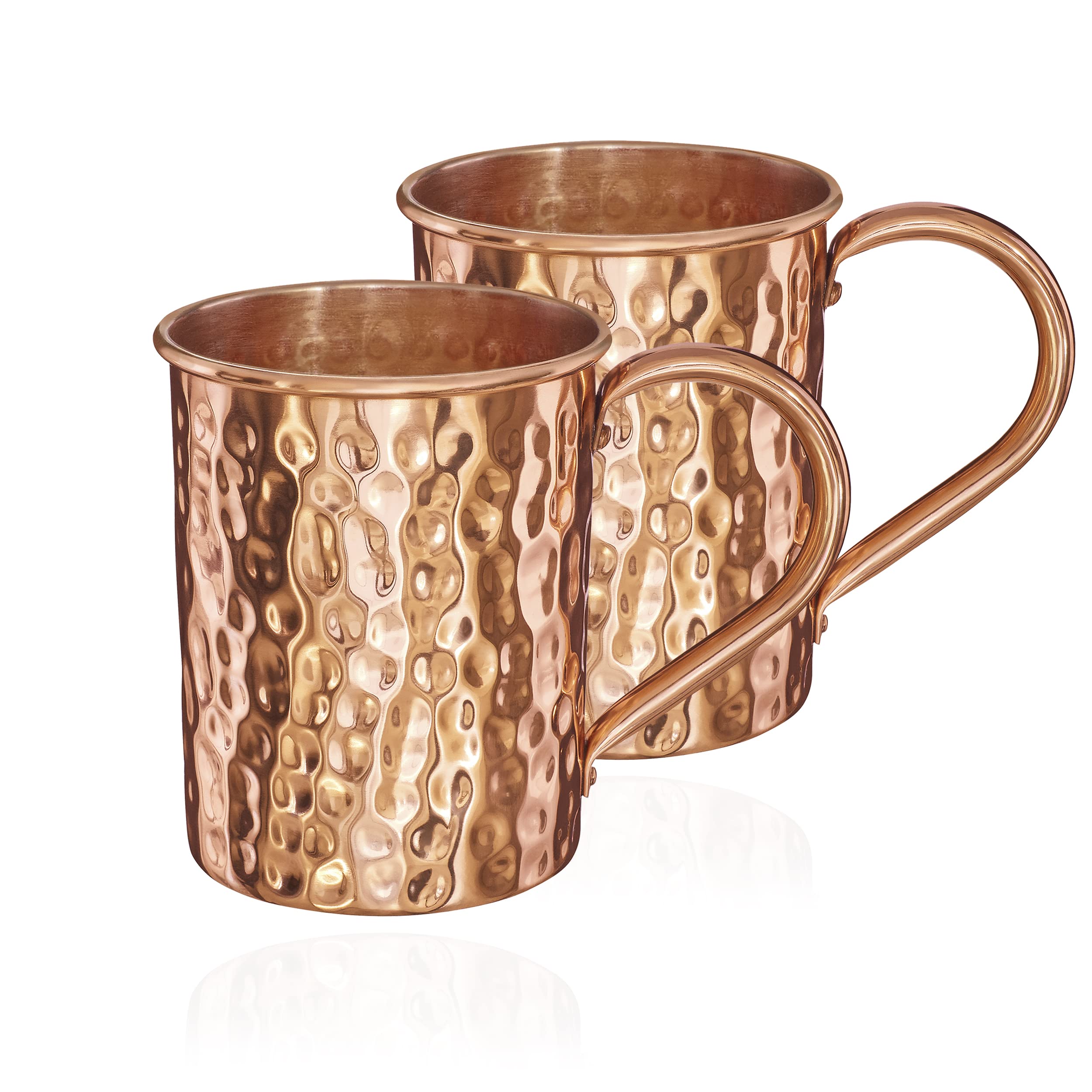 NKlaus 2 x 145 g copper mug, pure copper (100%), Moscow Mule cylinder, 500 ml, 11264