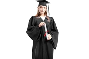 GRADWYSE Graduation Cap Gown 2024 Year Charm for College High School Graduates Black 57 Plus
